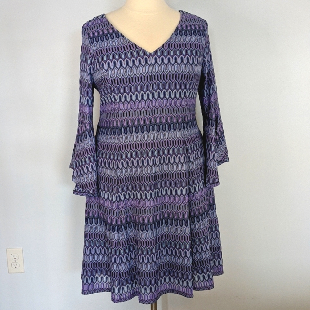Roz & Ali purple knit dress